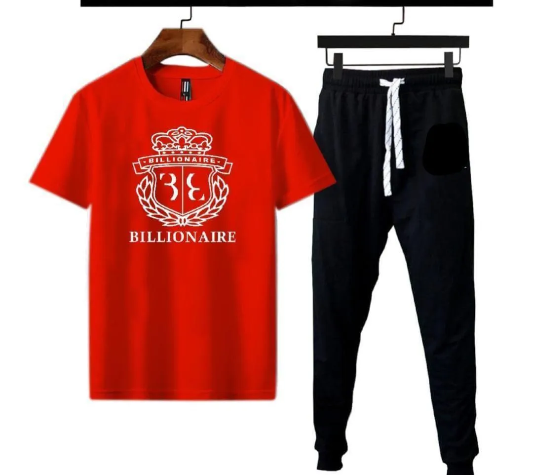 Micro Interlock Printed Track Suit   Red   Billionaire