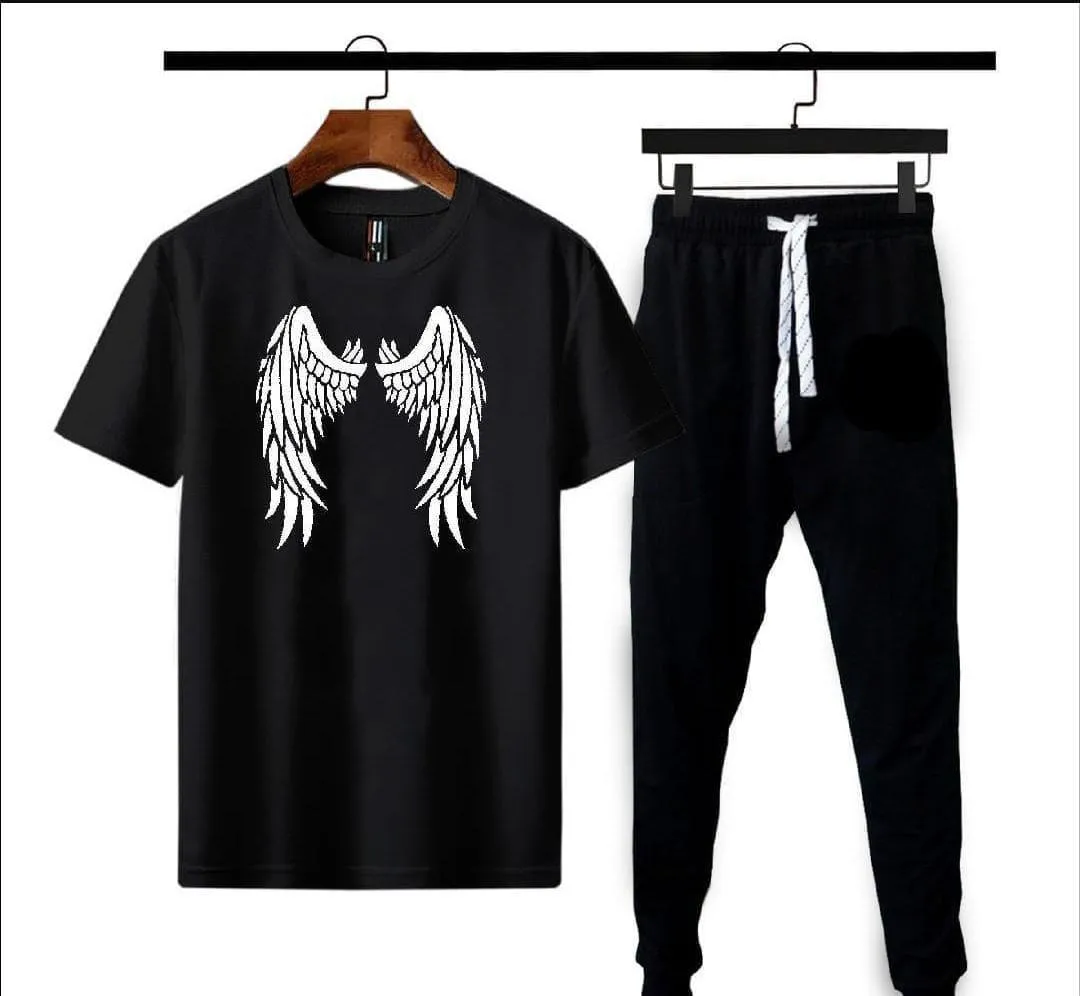 Micro Interlock Printed Track Suit    Black   Egal