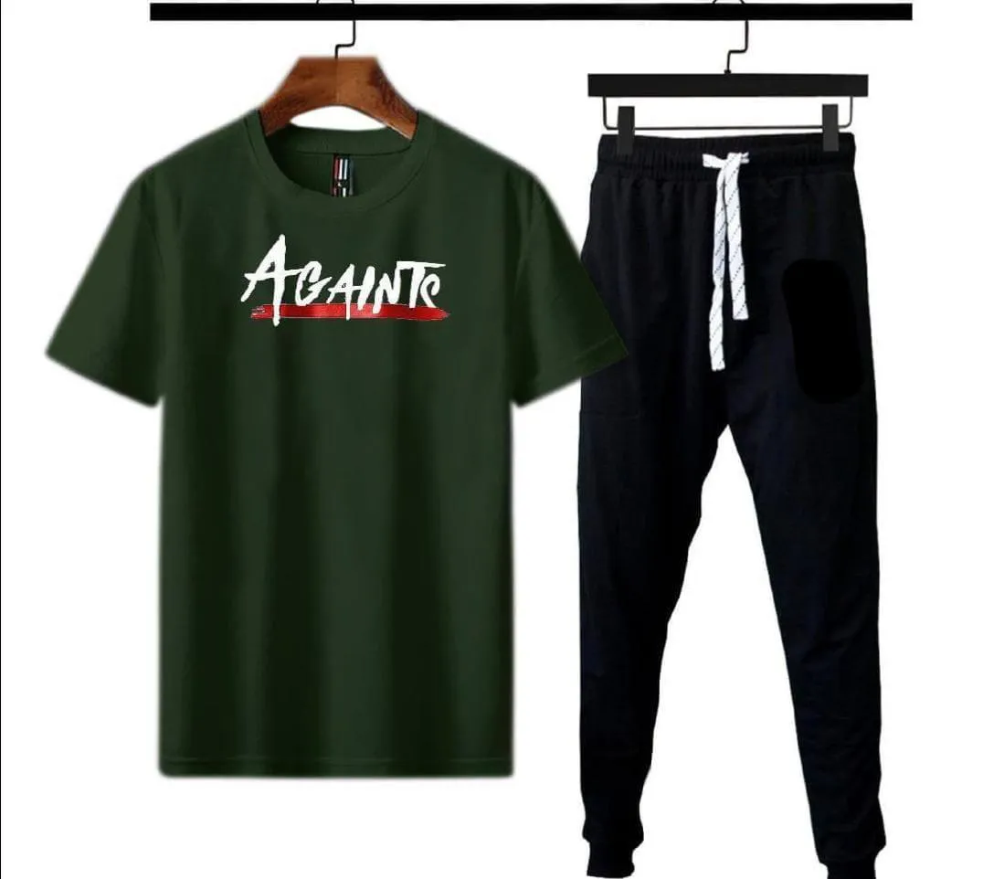 Micro Interlock Printed Track Suit   Green   Ajent