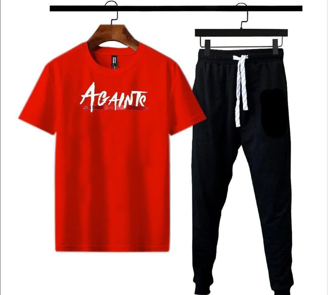 Micro Interlock Printed Track Suit    Red  Ajent