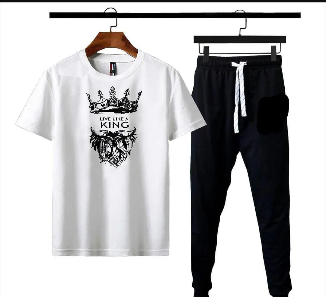 Micro Interlock Printed Track Suit    Wight  King