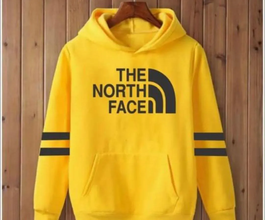 [yellow  the North ]     Men's Polyester Fleece Printed Hoodie