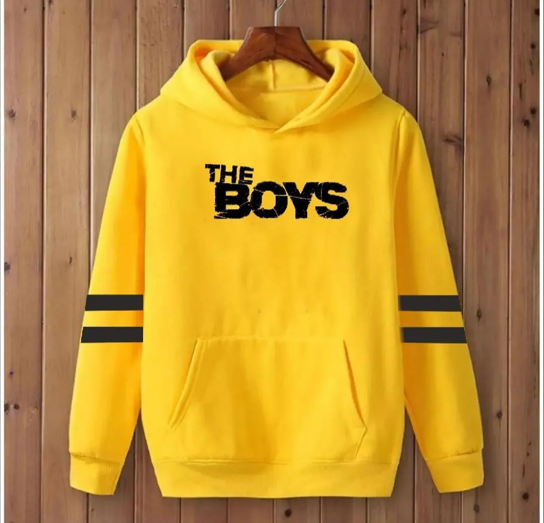 [ Yellow  Boys  ] Polyester Fleece Printed Hoodie