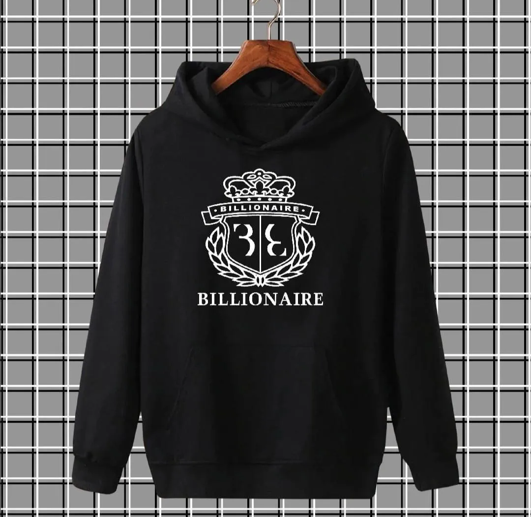 [ Black Billionair ]  Polyester Fleece Printed Hoodie
