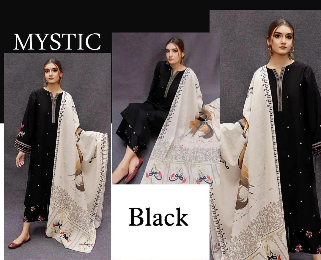 3 Pcs Women's Unstitched Embroidered Suit