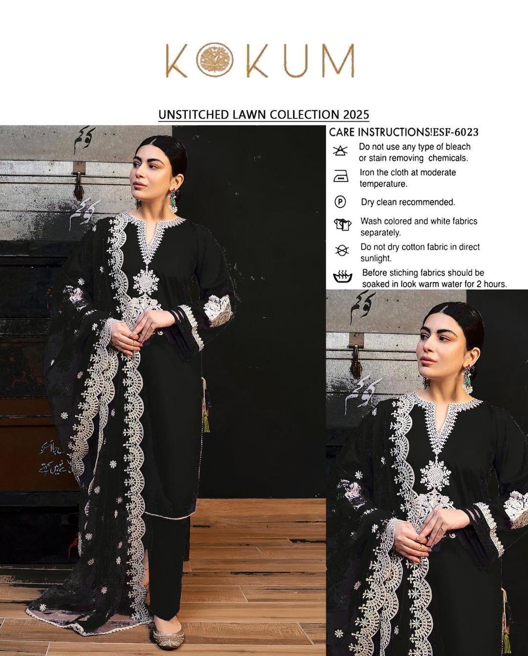 3 Pcs Women's Unstitched Embroidered Suit