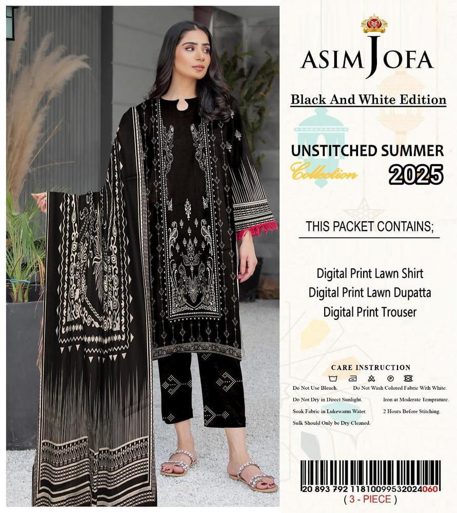 3 Pcs Women's Unstitched Digital Print Suit