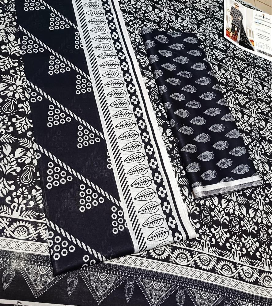 3 Pcs Women's Unstitched Digital Print Suit