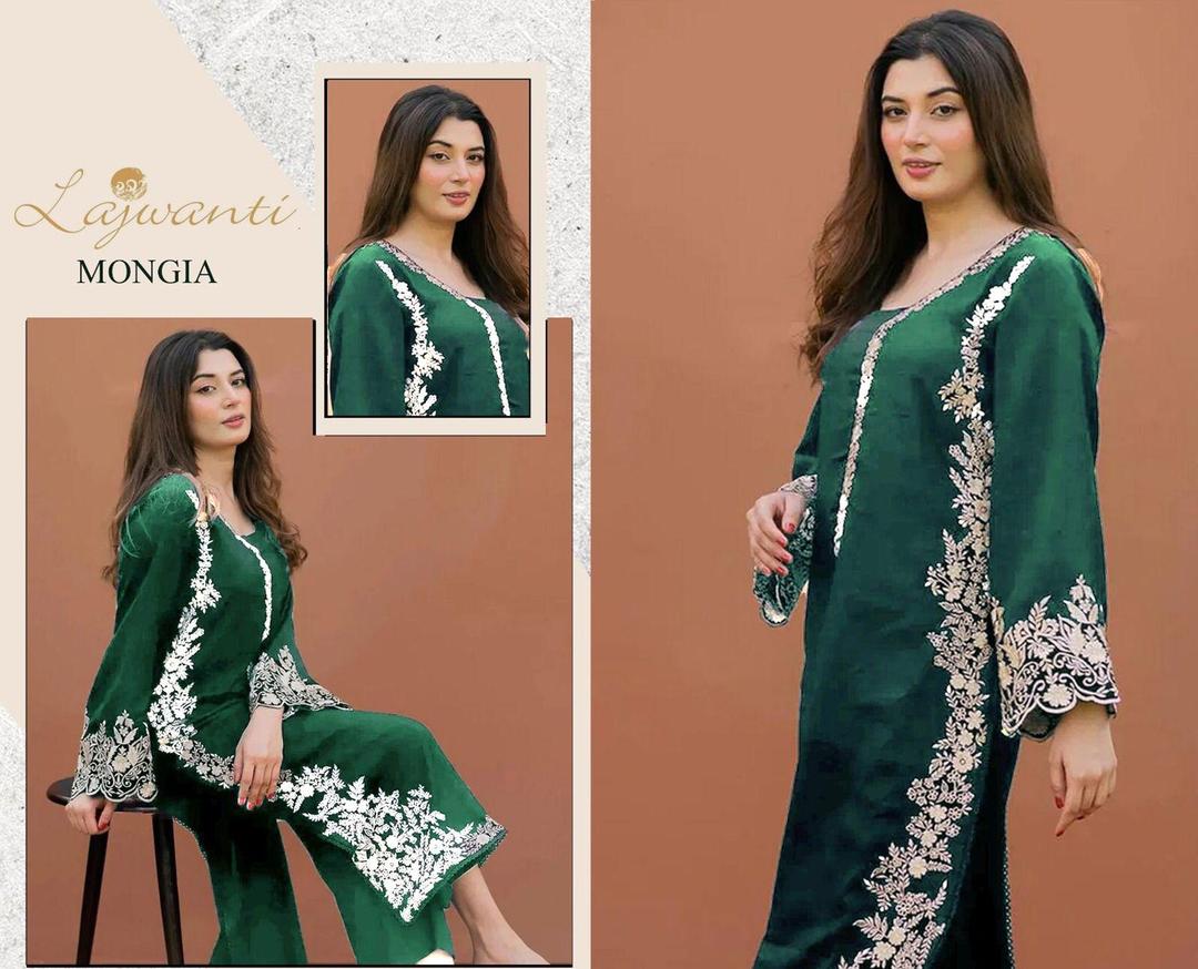 2 Pcs Women's Unstitched Embroidered Suit