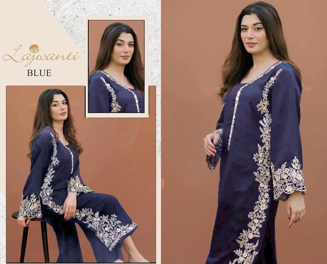 2 Pcs Women's Unstitched Embroidered Suit