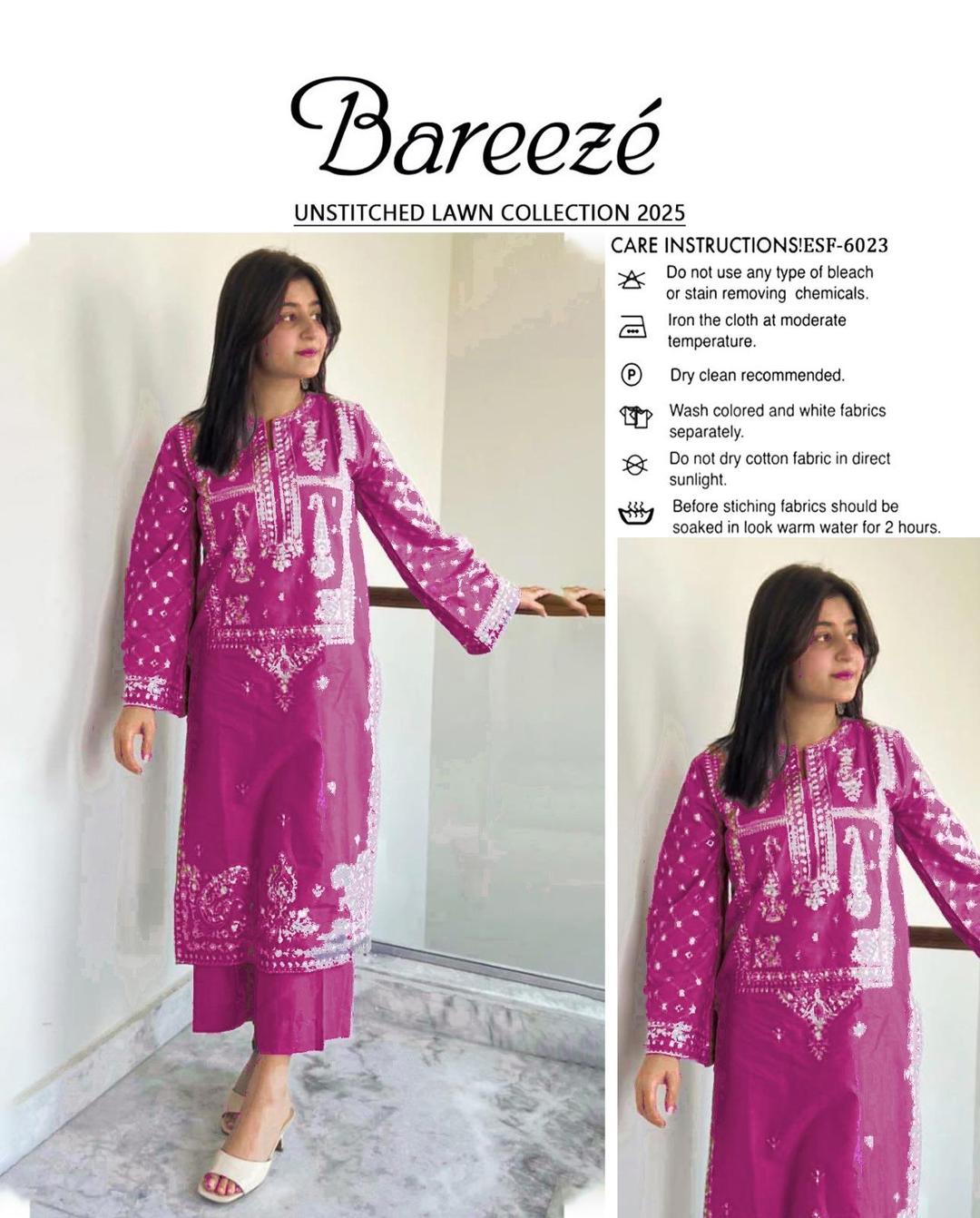 2 Pcs Women's Unstitched Embroidered Suit