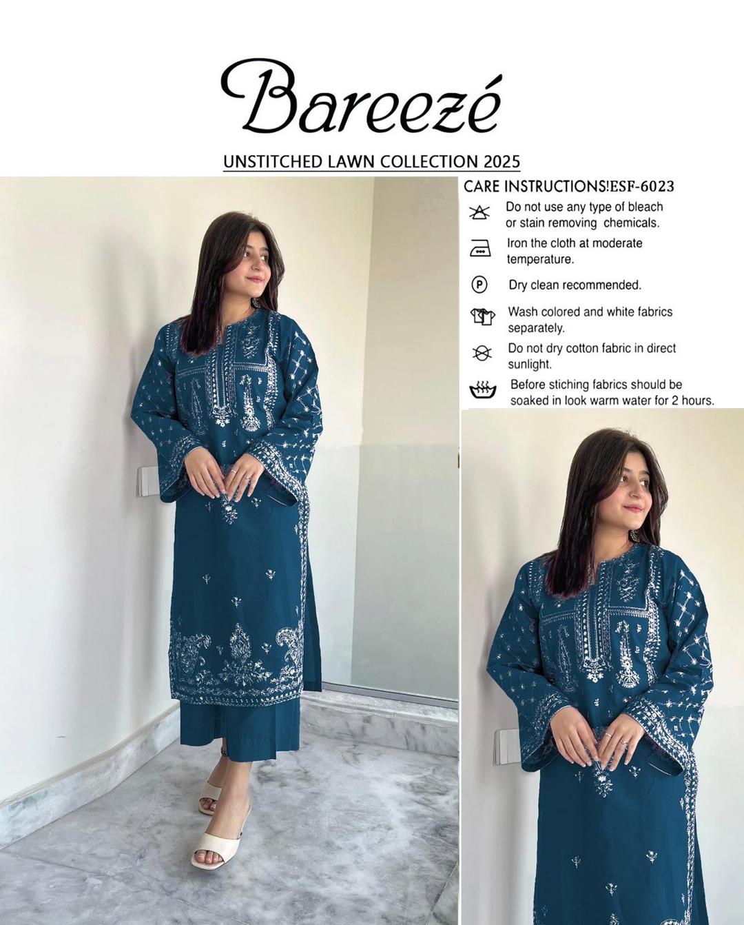 2 Pcs Women's Unstitched Embroidered Suit