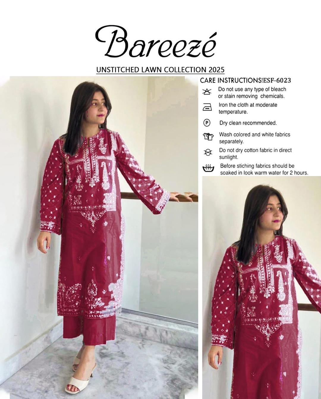 2 Pcs Women's Unstitched Embroidered Suit
