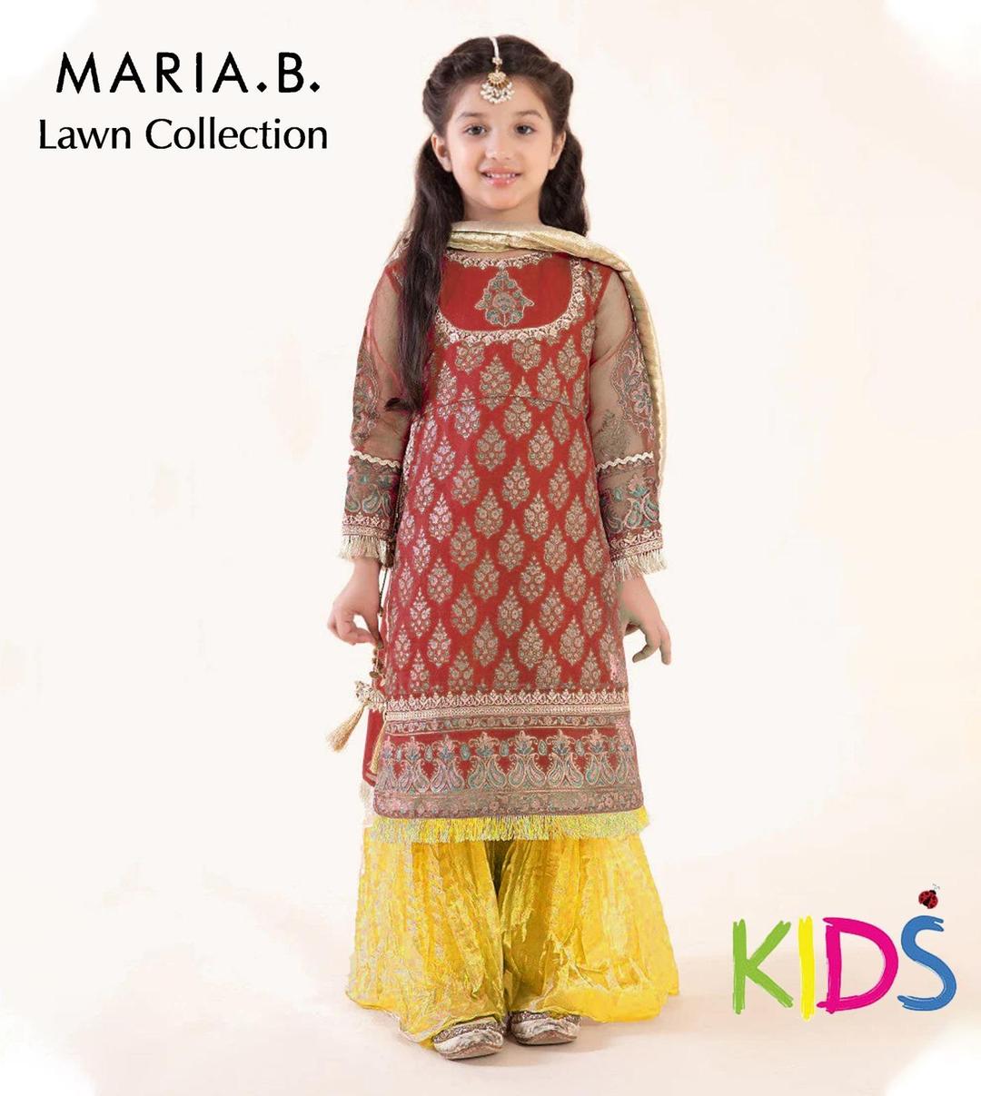 3 Pcs Girl's Lawn Embroidered Unstitched Suit