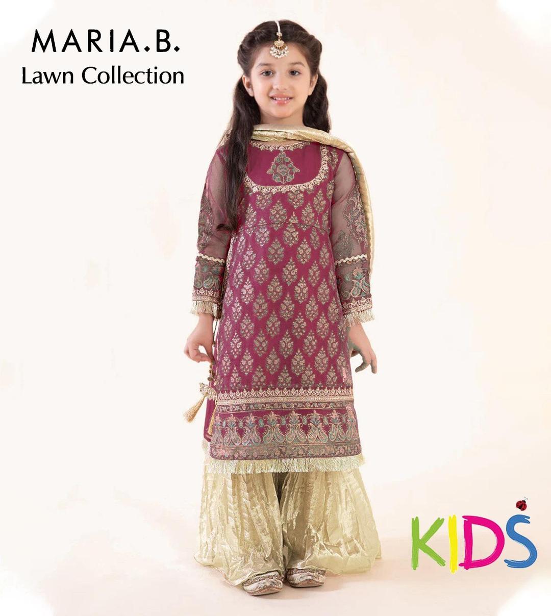 3 Pcs Girl's Lawn Embroidered Unstitched Suit