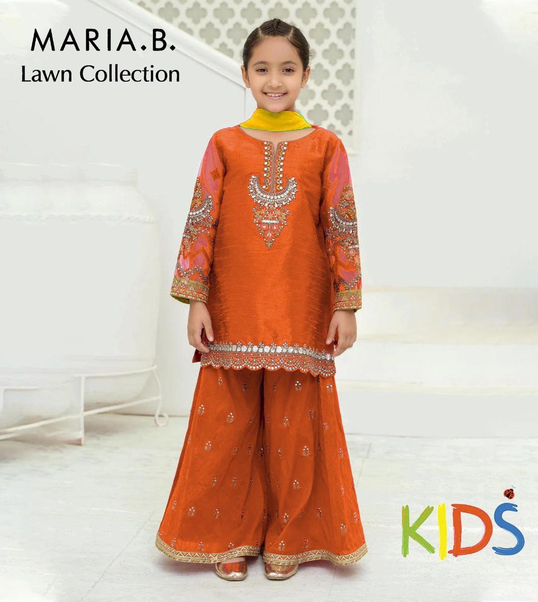 3 Pcs Girl's Lawn Embroidered Unstitched Suit