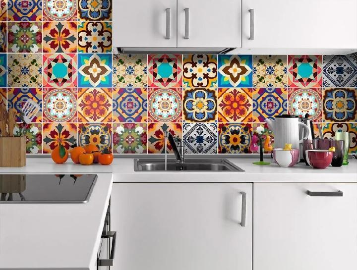 Multicolor 12 Pcs Wall Tile Stickers - Stunning Home Decor Solutions