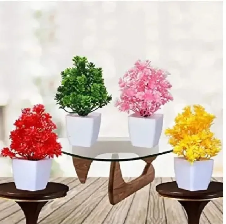 Colorful 4 Pcs Plastic Planter Set