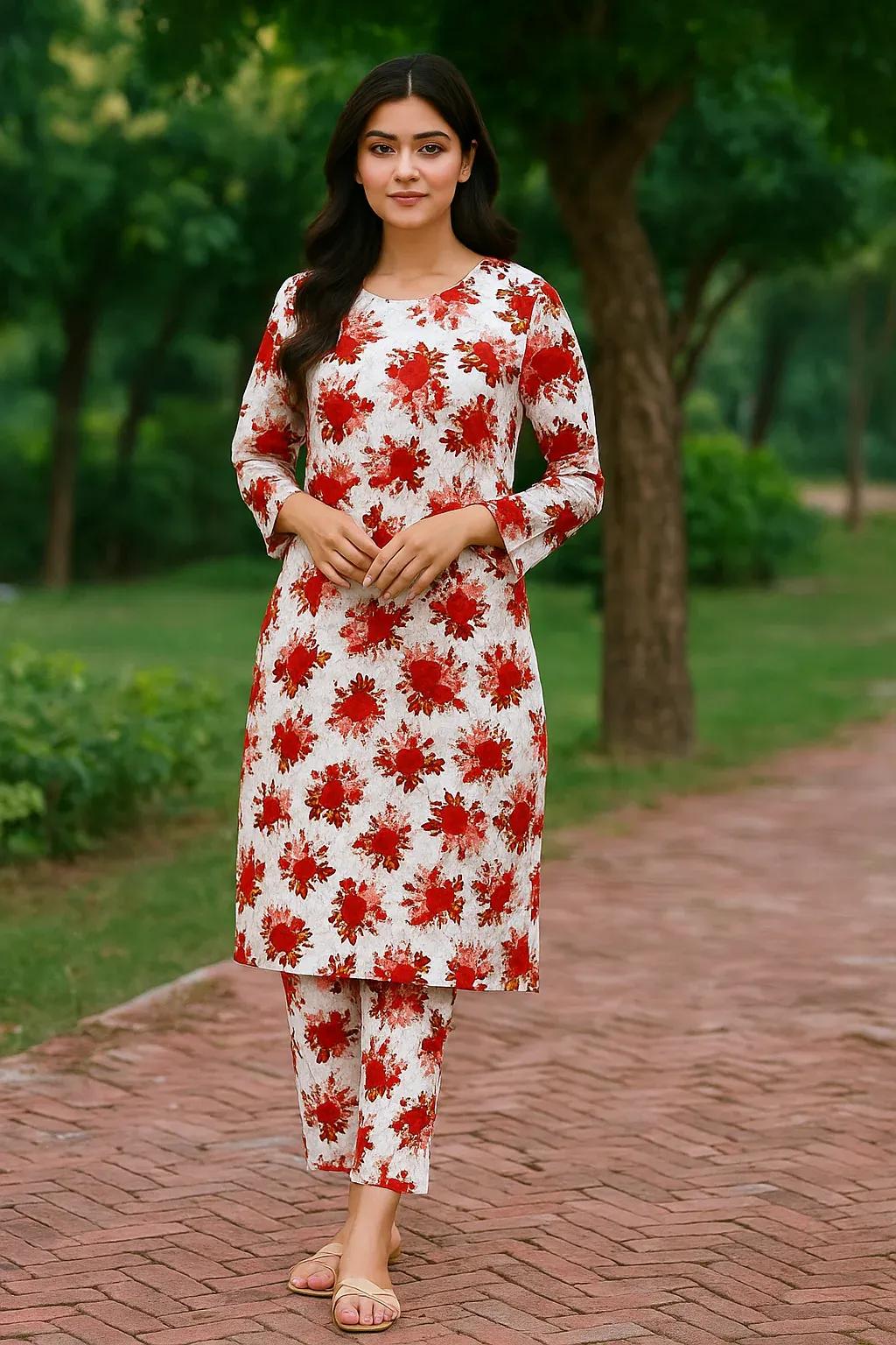 2 Pcs Women's Unstitched Printed Suit