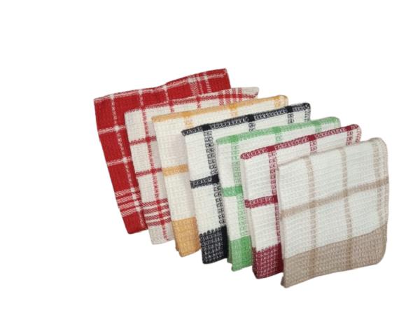 Colorful Cotton Dish Towels Set - 7 Pcs Plain Design