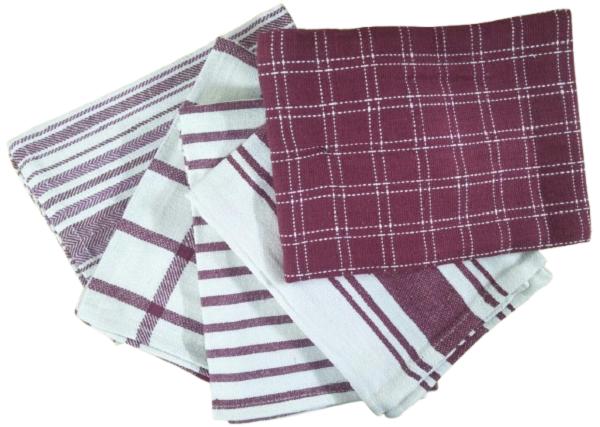 Colorful 5 Pcs Cotton Kitchen Towels Set - Plain Design