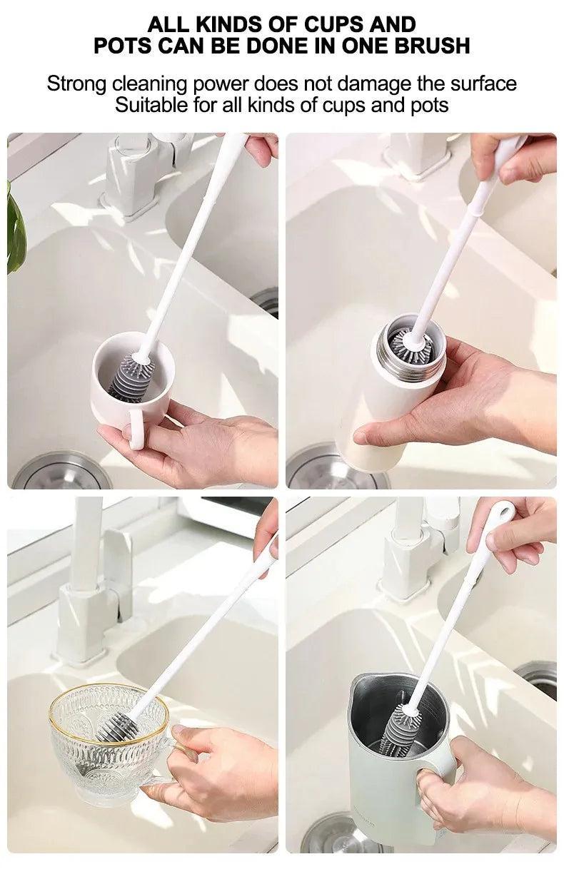 Multicolor Silicone Bottle Brush - Pack of 2 for Easy Cleaning