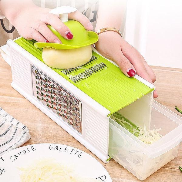 Multifunctional Vegetable Cutter, Chopper, Grater & Slicer (5-in-1 Blade System)