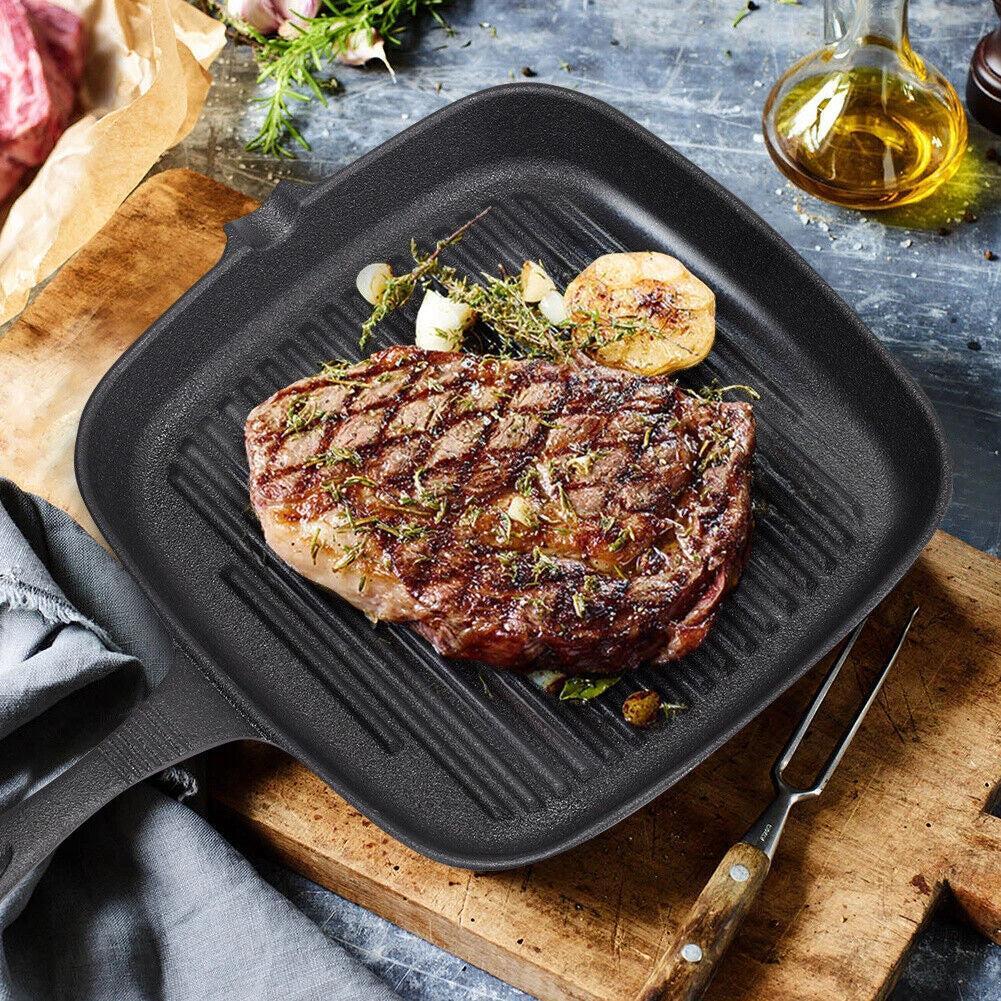 2 Pcs Cast Iron BBQ Hand Grill Set - Perfect for Outdoor Cooking
