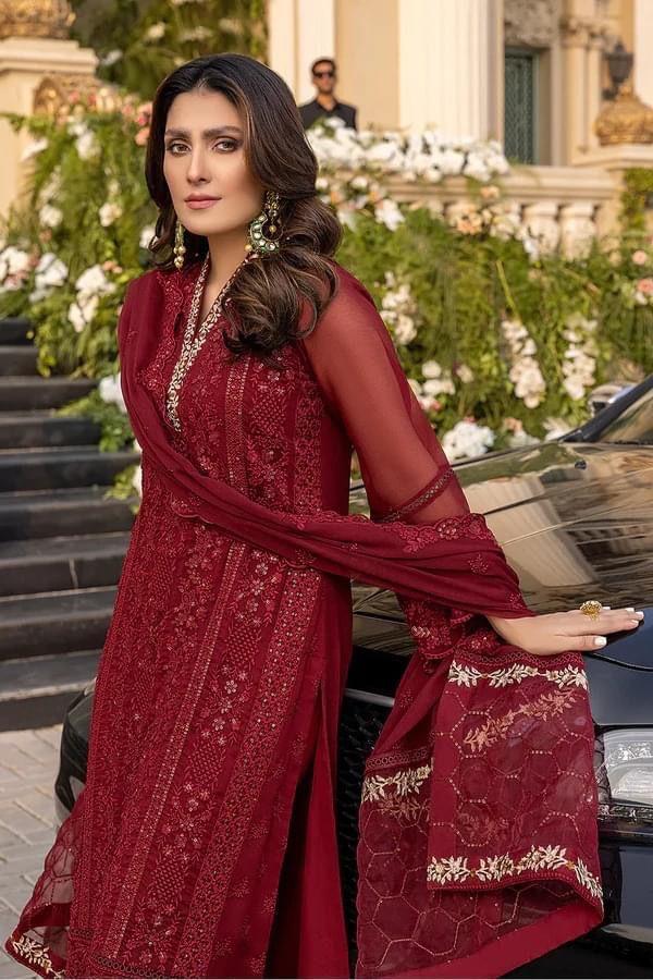 3 Pcs Women's Unstitched Embroidered Suit