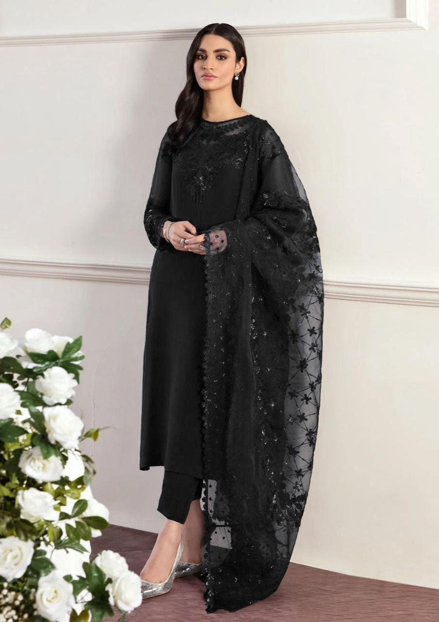 3 Pcs Women's Unstitched Patch Work Suit