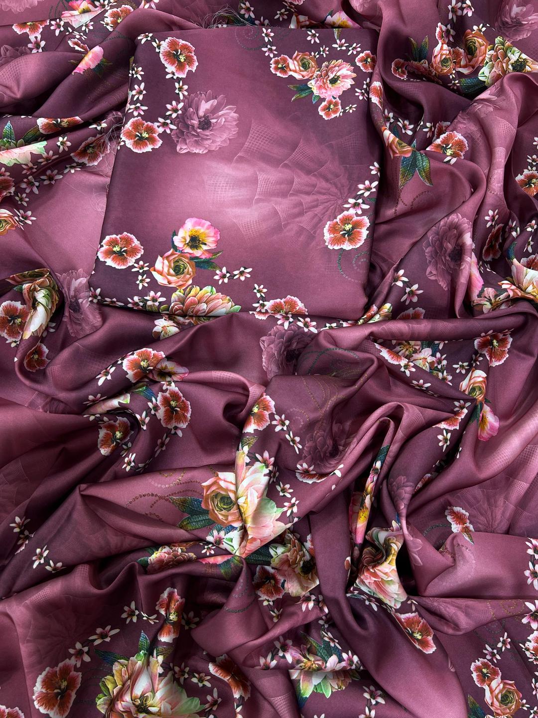 2 Pcs Women's Unstitched Digital Print Suit