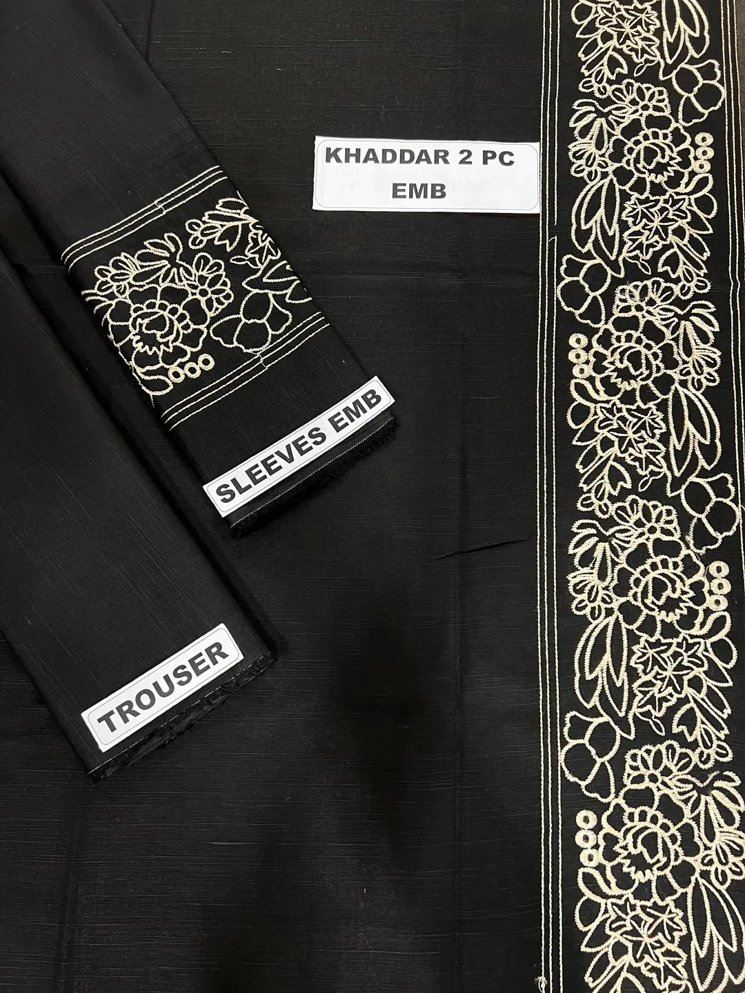 2 Pcs Women's Unstitched Embroidered Suit