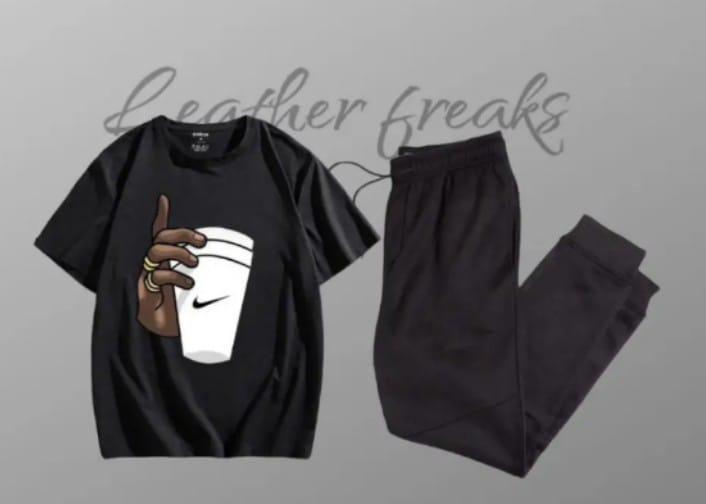 Men's Cotton Printed Track Suit - 2 Pcs Set