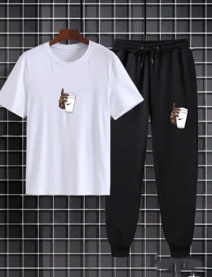 Men's Cotton Printed Track Suit - 2 Pcs Set