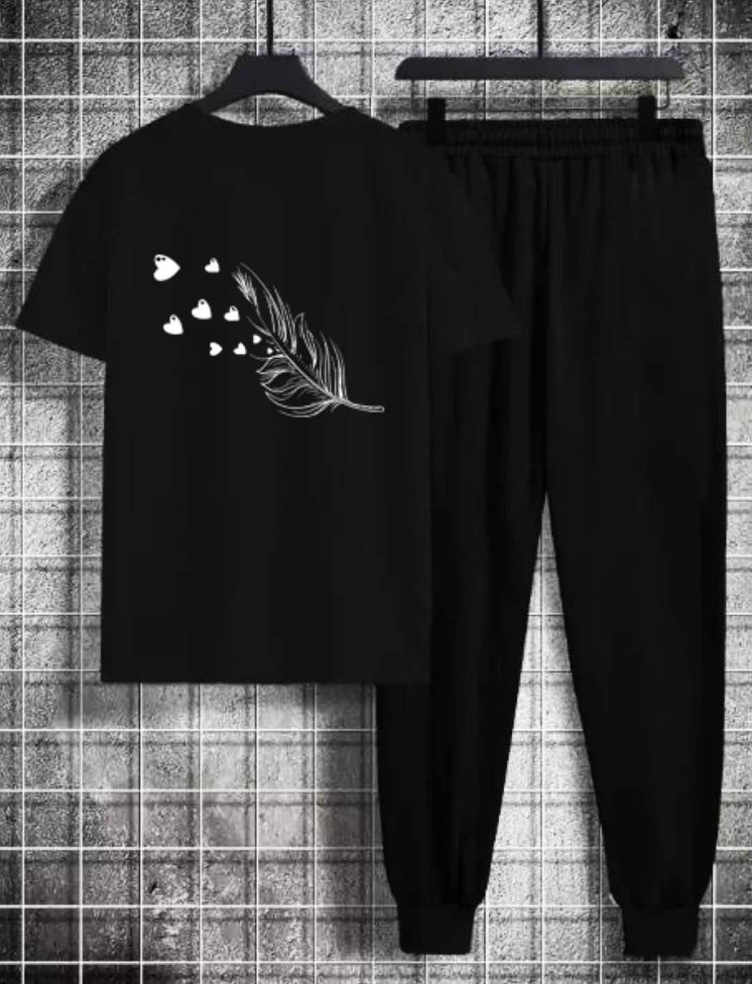 2 Pcs Men's Cotton Plain Track Suit