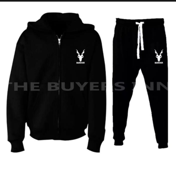 2 Pcs Men's Fleece Printed Zipper Track Suit