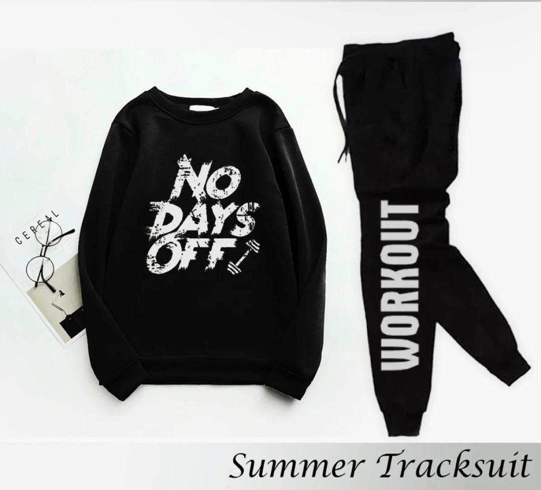 2 Pcs Men's Fleece Printed Sweatshirt Track Suit