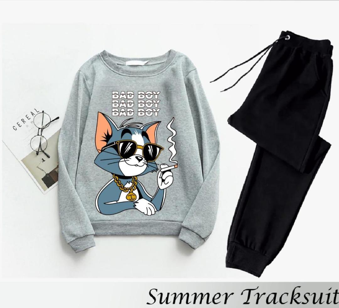 2 Pcs Men's Fleece Printed Sweatshirt Track Suit