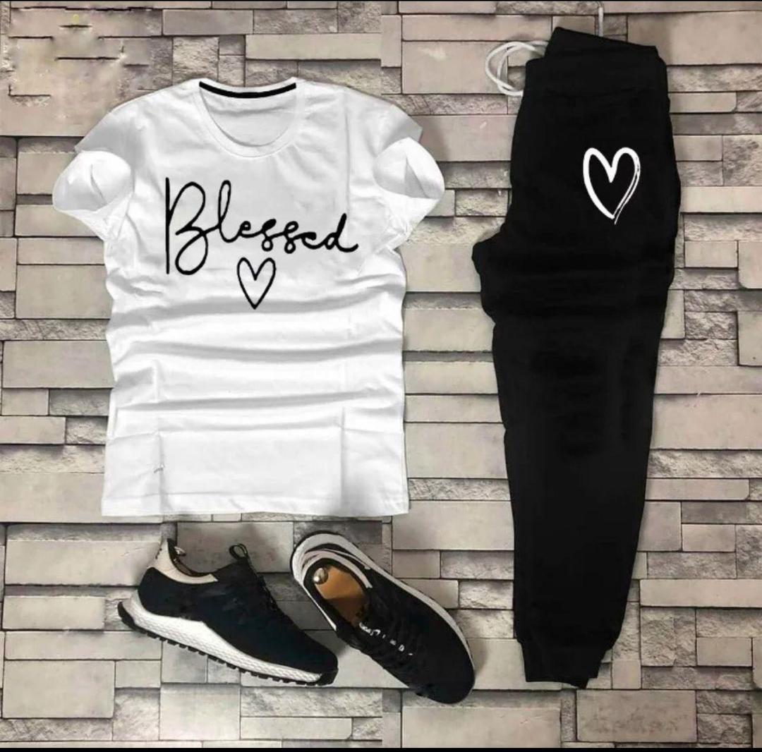 2 Pcs Women's Stitched Printed Tracksuit