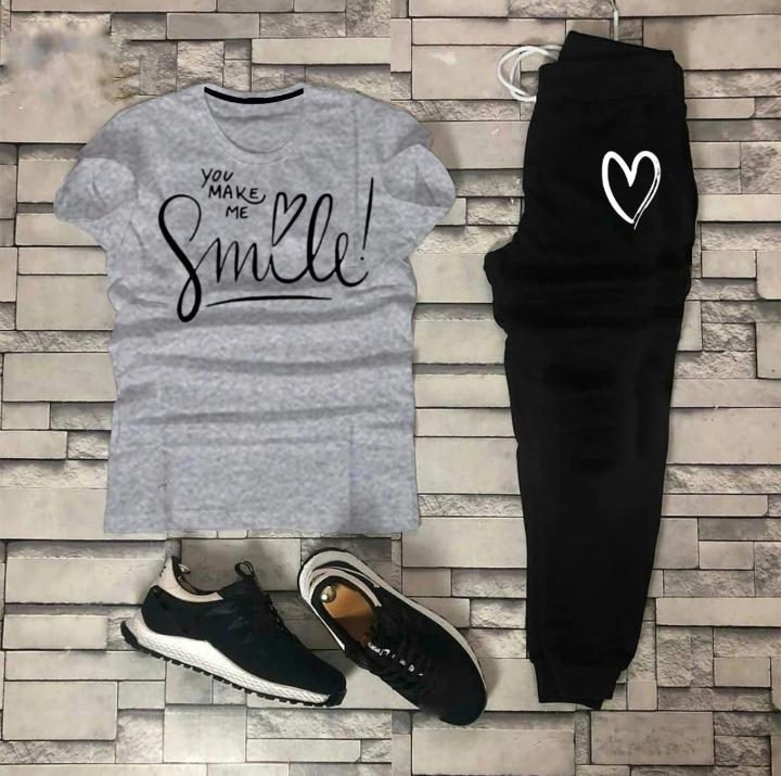 2 Pcs Women's Stitched Printed Tracksuit