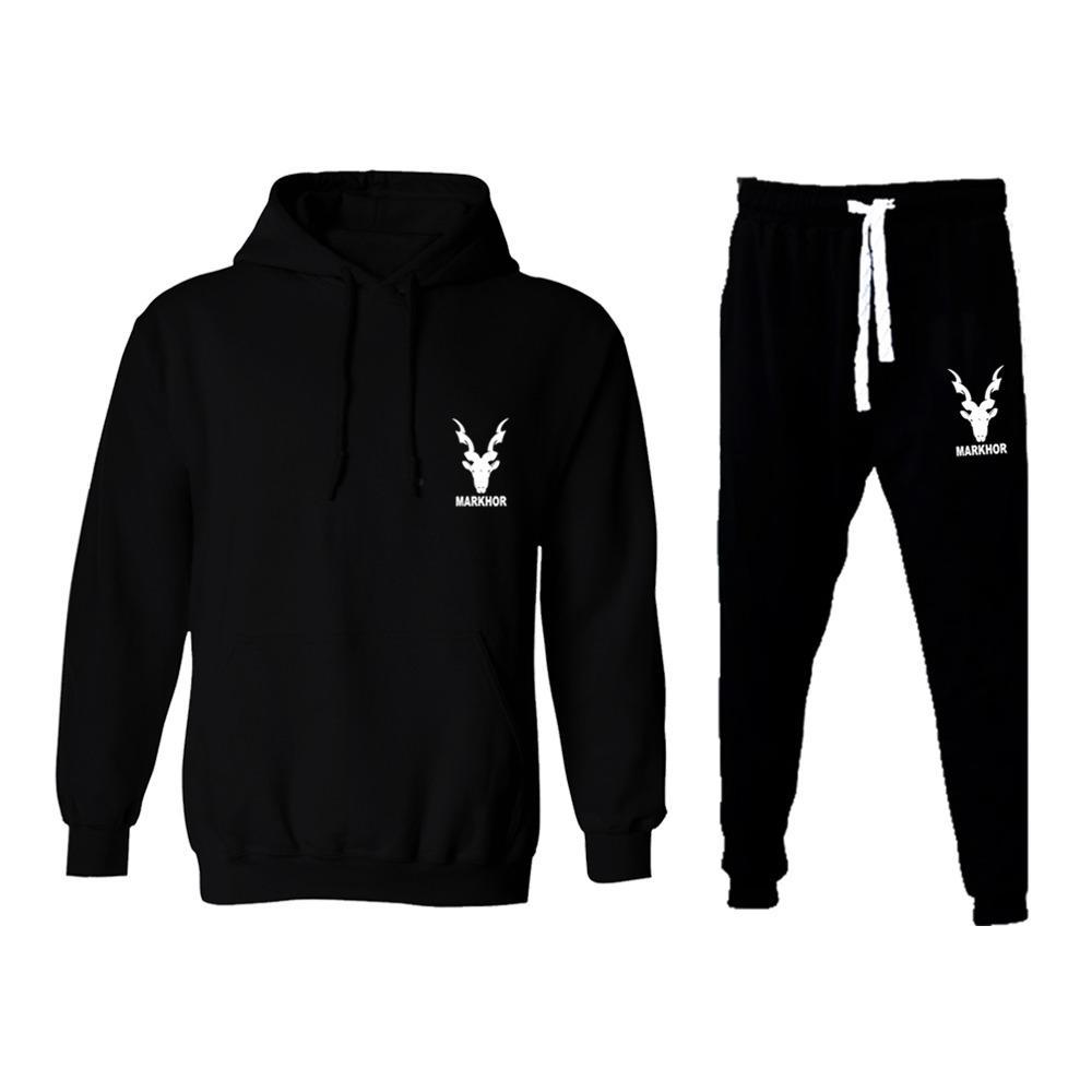 2 Pcs Women's Stitched Fleece Printed Hoodie Tracksuit