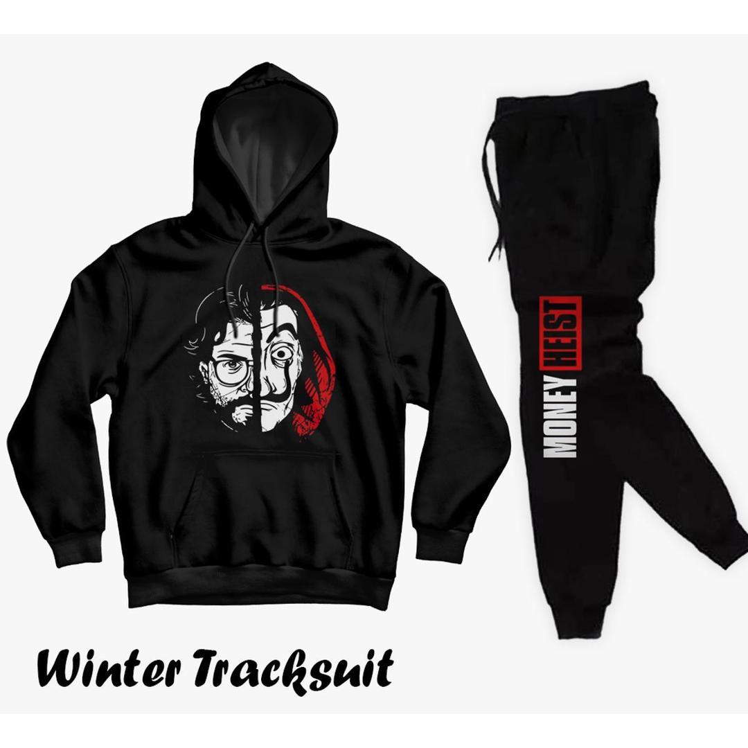 2 Pcs Women's Stitched Fleece Printed Hoodie Tracksuit