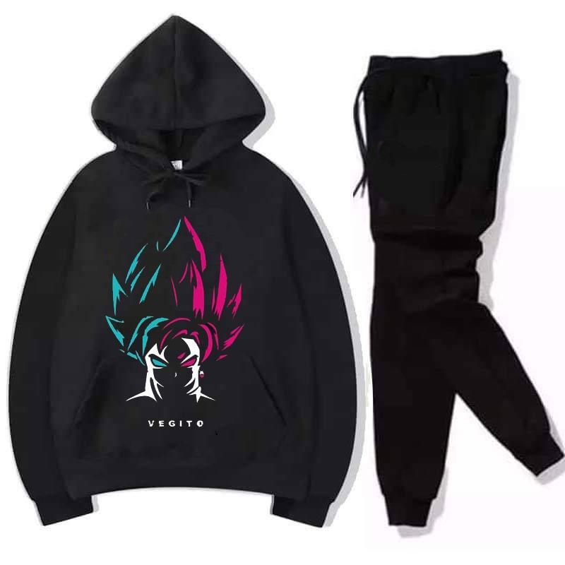 2 Pcs Women's Stitched Fleece Printed Hoodie Tracksuit