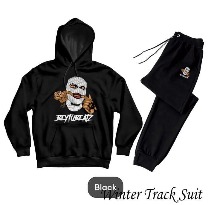 2 Pcs Women's Stitched Fleece Printed Hoodie Tracksuit