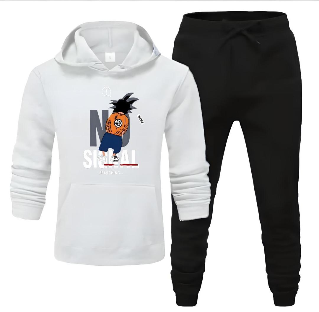 2 Pcs Women's Stitched Fleece Printed Hoodie Tracksuit