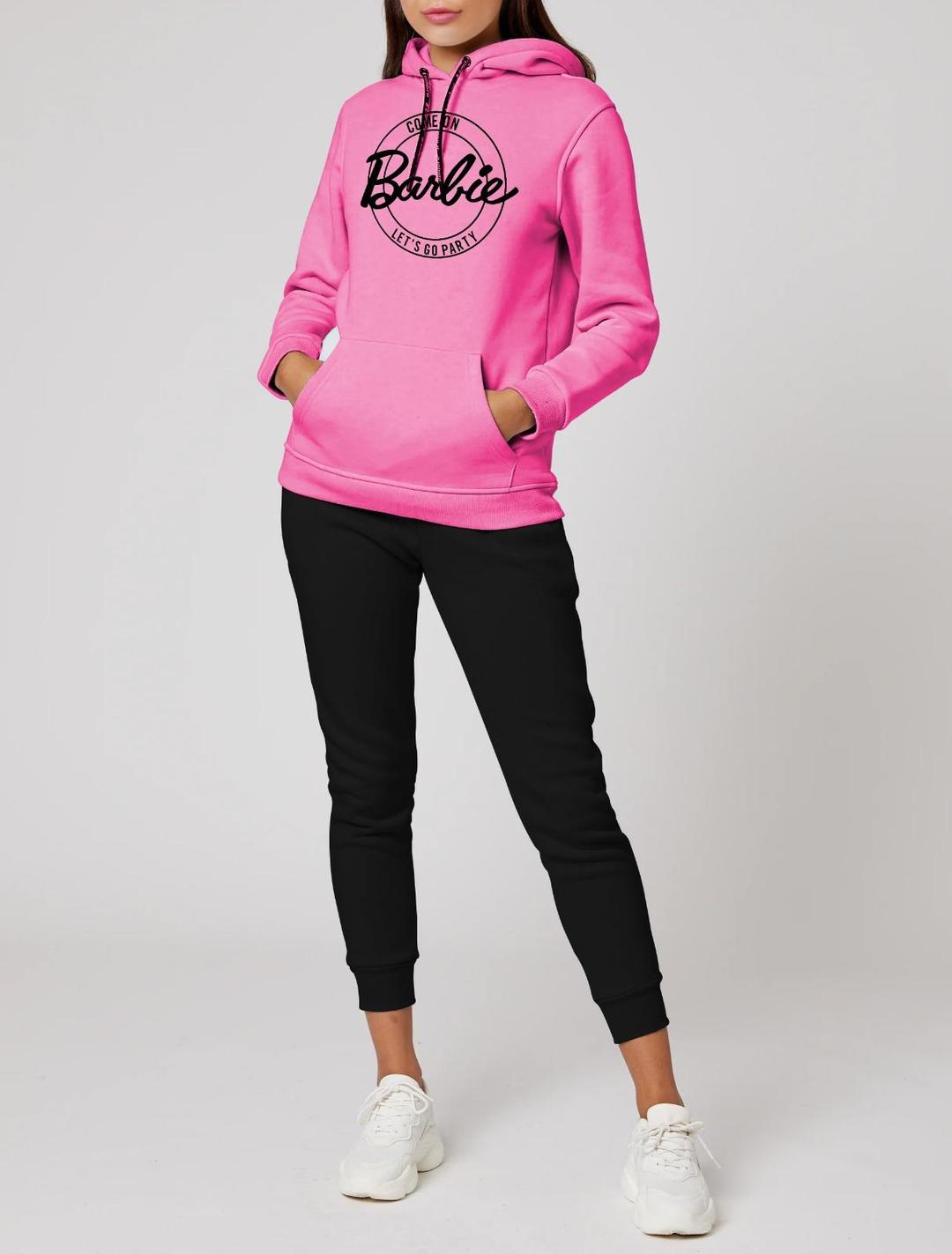 2 Pcs Women's Stitched Fleece Printed Hoodie Tracksuit