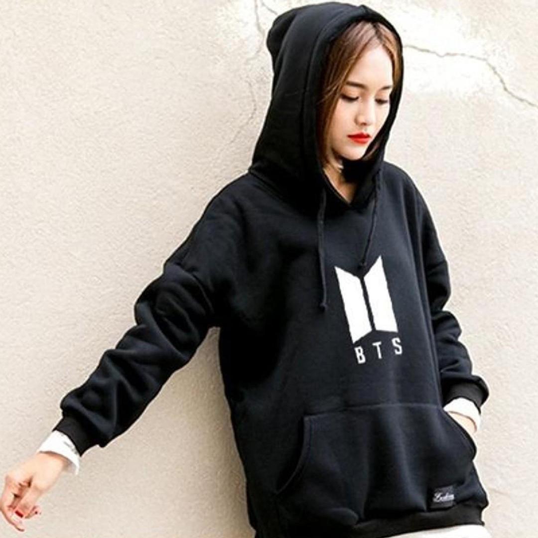 1 Pc Women's Stitched Fleece Printed Pullover Hoodie