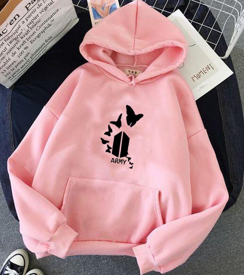 1 Pc Women's Stitched Fleece Printed Pullover Hoodie