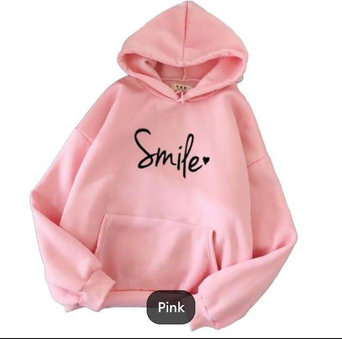 1 Pc Women's Stitched Fleece Printed Pullover Hoodie
