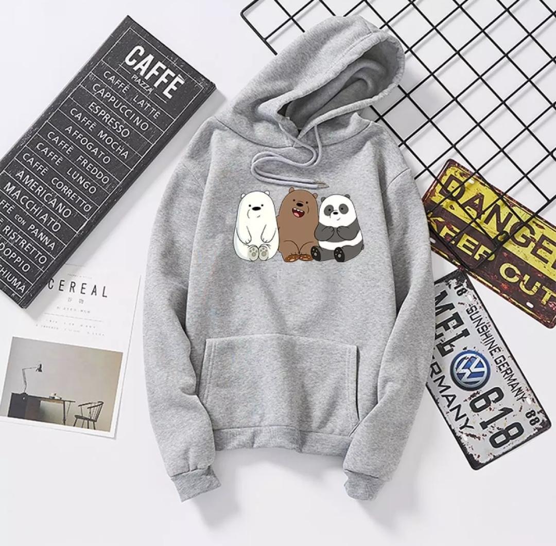 1 Pc Women's Stitched Fleece Printed Pullover Hoodie